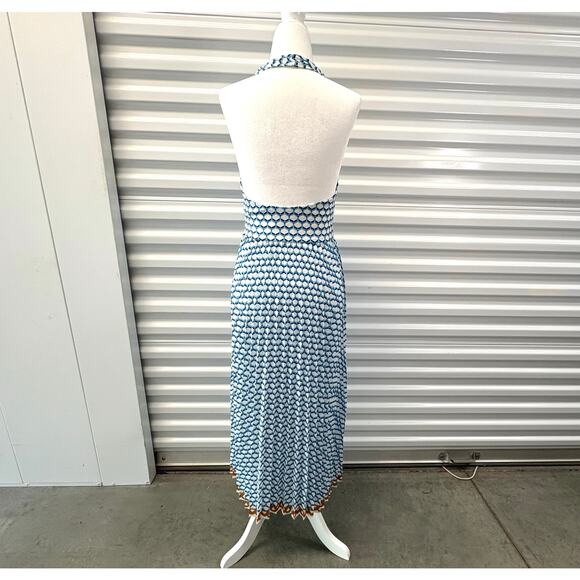 Le Superbe Santorini Dream Dress, White Blue Halter, Women’s Size XS - Picture 2 of 6